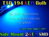 T10 2-LED SMD Style (Blue) - Pair