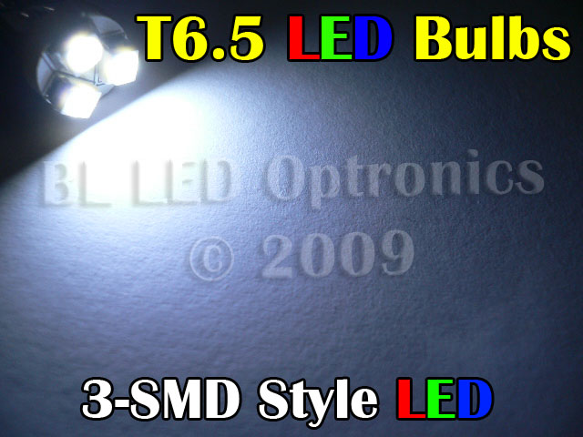 T6.5 3-LED SMD (White) - Pair - Click Image to Close